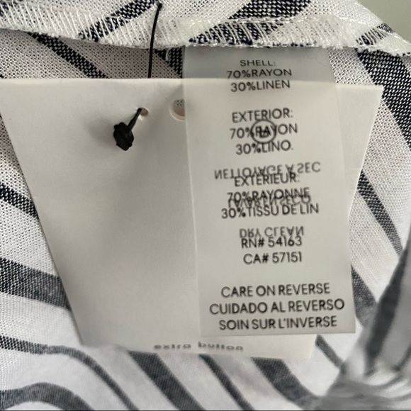 KARL LAGERFELD Striped Asymmetric Shirt Dress In Soft White NWT - Picture 11 of 13